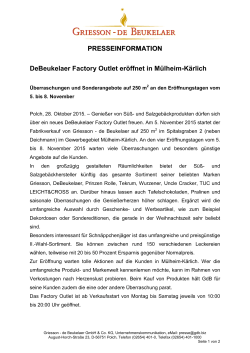 DeBeukelaer Factory Outlet eröffnet in Mülheim