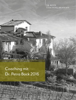 Coaching mit Dr. Petra Bock 2016