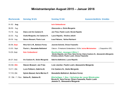 Ministrantenplan August 2015 – Januar 2016