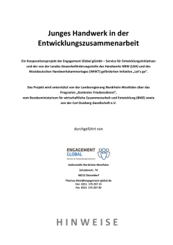 HINWEISE - Engagement Global