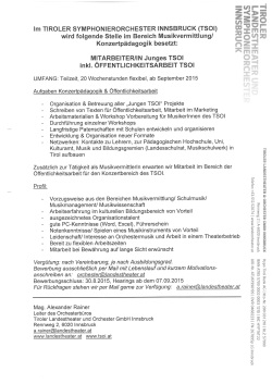 MITARBEITER/IN Junges TSOI inkl. OFFENTLICHKEITSARBEIT TSOI