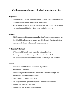 Wahlprogramm Junges Offenbach e.V.