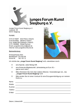 Mitgliedsformular - Junges Forum Kunst Siegburg eV