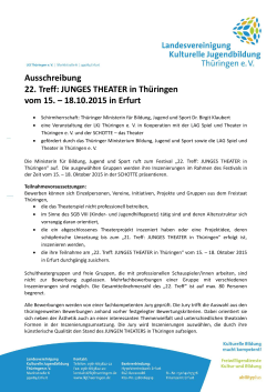 Ausschreibung 22. Treff: JUNGES THEATER in Thüringen vom 15
