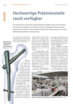 Hochwertige Pr&auml;zisionsteile rasch verf&uuml;gbar