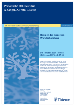 Honig in der modernen Wundbehandlung