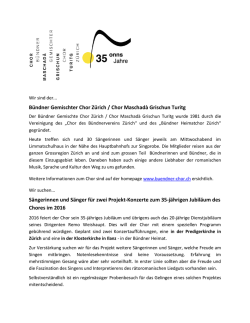 Dossier Projekts&auml;nger - B&uuml;ndner Gemischter Chor Z&uuml;rich