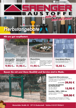 Herbstangebote - Saenger Baustoffe Gmbh