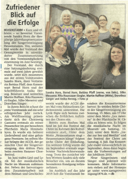 Jahreshauptversammlung 2015
