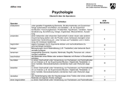 Operatoren&uuml;bersicht - Standardsicherung NRW