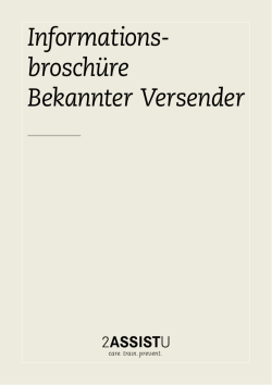 Informations- broschüre Bekannter Versender