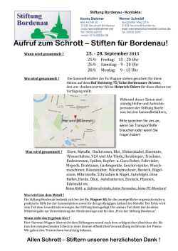 Aufruf zum Schrott – Stiften für Bordenau!