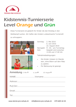 Kidstennis-Turnierserie Level Orange und Grün