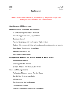 Handout Künstler-Bildungs-Detektiv-Kriminalroman