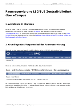 Raumreservierung LSG/SUB Zentralbibliothek über eCampus 1
