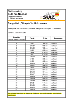 Holzhausen" St&uuml;mple" - Stadt Sulz am Neckar