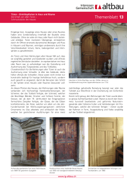 Nr. 13, Türen - Eintrittspforten in Haus und Räume