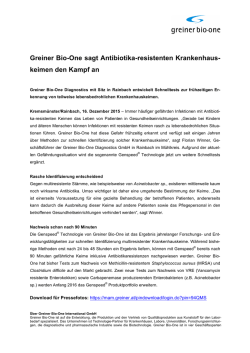Greiner Bio-One sagt Antibiotika-resistenten Krankenhaus