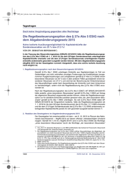 Die Regelbesteuerungsoption des § 27a Abs 5 EStG nach