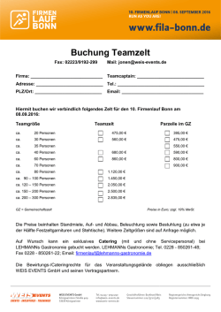 FilaBonn 2016 Buchungsformular