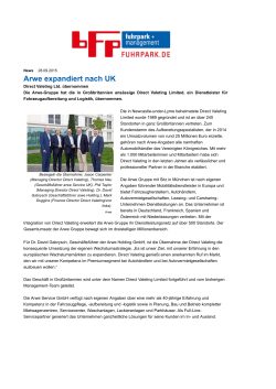 Direct Valeting Ltd. übernommen Die Arwe
