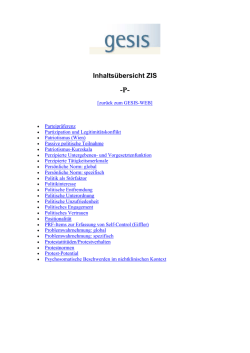Inhalts&uuml;bersicht ZIS