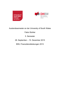 Auslandssemester an der University of South Wales Fabio Stohler 5