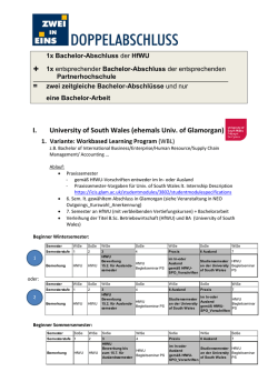I. University of South Wales (ehemals Univ. of Glamorgan)