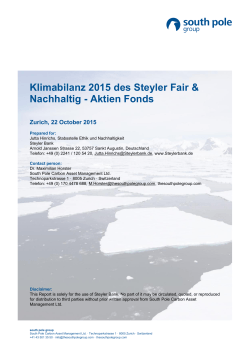 Klimabilanz 2015 des Steyler Fair & Nachhaltig