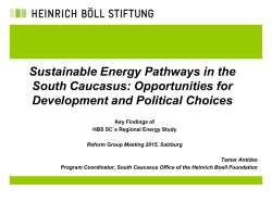 Sustainable Energy Pathways in the South Caucasus: Opportunities