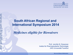 South African Regional and International Symposium 2014