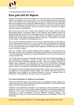 Hintergrundpapier Nigeria - Afrika-Verein der deutschen Wirtschaft eV
