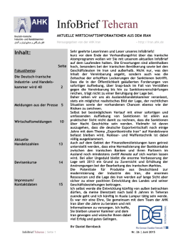 InfoBrief Teheran
