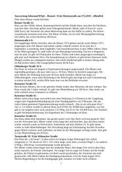 Auswertung des Infostandes