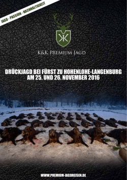 DRÜCKJAGD BEI FÜRST ZU HOHENLOHE