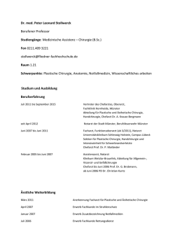 Dr. med. Peter Leonard Stollwerck Berufener Professor
