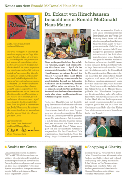 Dr. Eckart von Hirschhausen besucht &rsaquo;sein&lsaquo; Ronald McDonald Haus