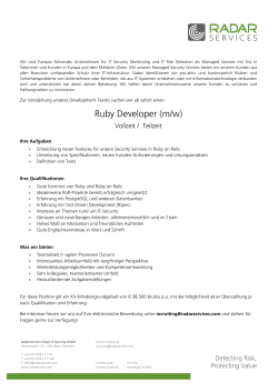 RadarServices - Ruby Developer