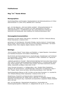 Publikationen Mag.a Dr.in Renée Winter Monographien