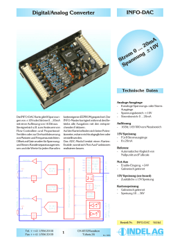 INFO-DAC Digital/Analog Converter Strom 0 20mA Spannung ±10V