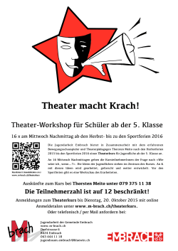 Theater macht Krach! - Jugendarbeit Embrach