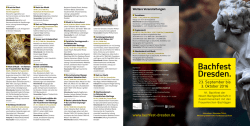 Bachfest Dresden. - Hochschule für Kirchenmusik Dresden
