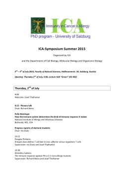 ICA-Symposium Summer 2015