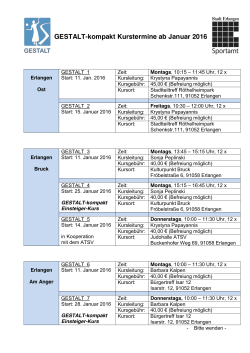 GESTALT-kompakt Kurstermine ab Januar 2016