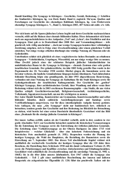 Harald Knobling: Die Synagoge in Kitzingen &ndash; Geschichte, Gestalt