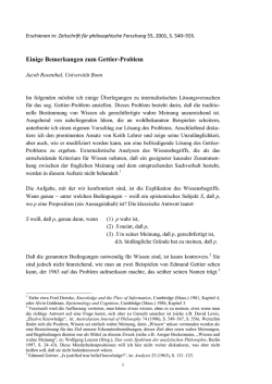 Einige Bemerkungen zum Gettier-Problem