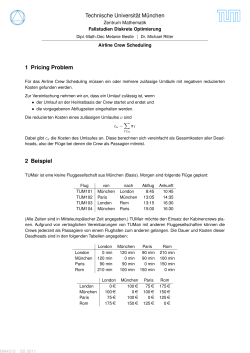 Technische Universität München 1 Pricing Problem 2 Beispiel