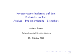 Kryptosysteme basierend auf dem Rucksack