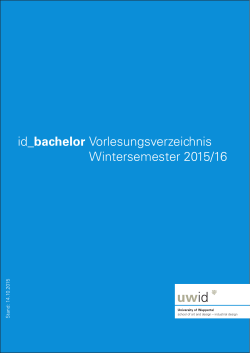 Vorlesungsverzeichnis Wintersemester 2015/16 - UWID