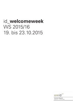 id_welcomeweek WS 2015/16 19. bis 23.10.2015